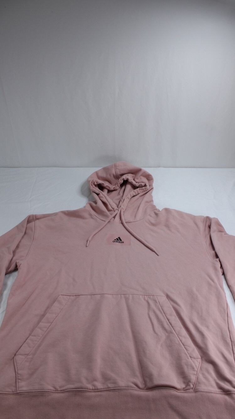 Adidas Womens Pink Essentials FeelVivid French Terry Pullover Hoodie HE4348